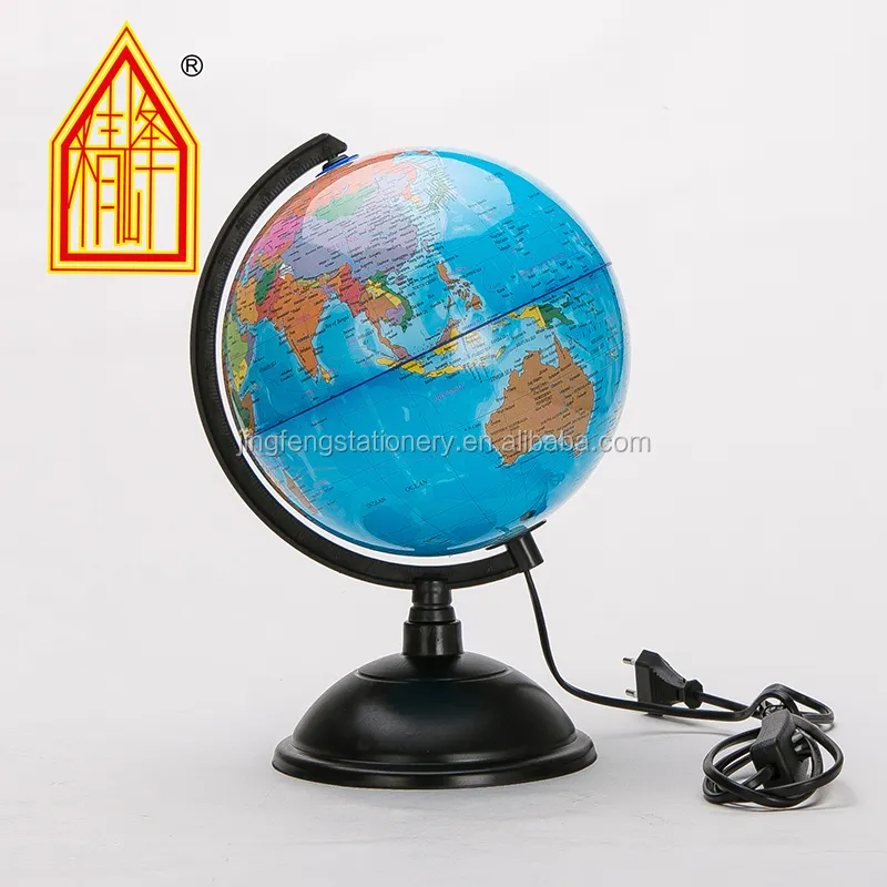 Groothandel 8 Inch (20 Cm) Plastic Pvc Globe Met Lamp Globe Verlichting Geografie Educatief