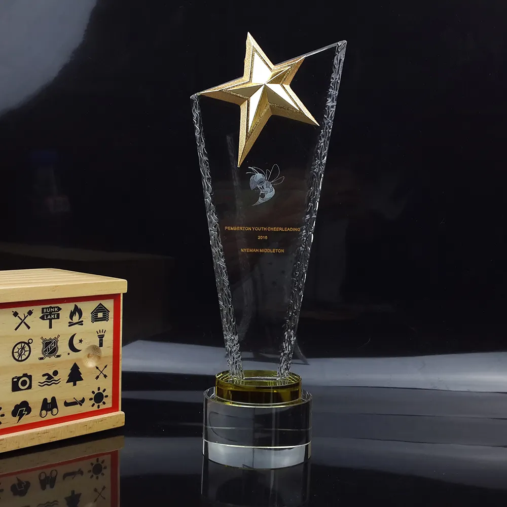 3D Gravé Au Laser En Cristal souvenirs d'obtention du diplôme cadeaux trophée en cristal Personnalisé