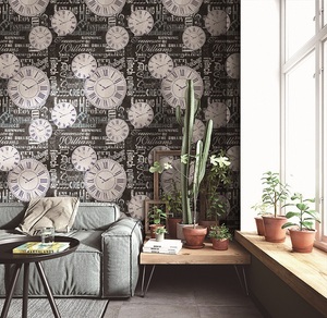 Papel Tapiz <span class=keywords><strong>de</strong></span> PVC con Diseño <span class=keywords><strong>de</strong></span> <span class=keywords><strong>Reloj</strong></span> Familiar Moderno para Decoración del Hogar - Product Image 1