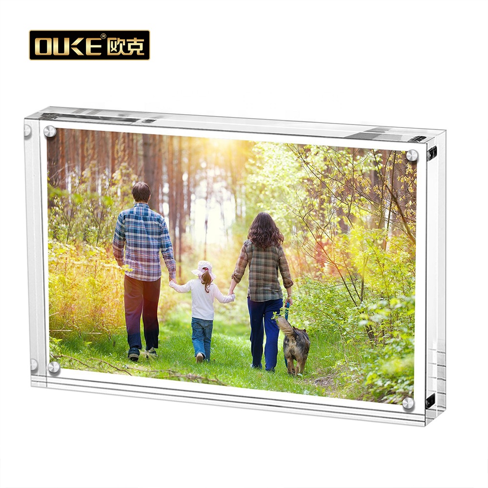 Оптовая продажа, акриловые двухсторонние рамки для фотографий 4x6 5x7 6x8 a4, акриловая магнитная фоторамка