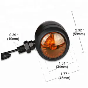 Urbanroad Amber Black Universal Led Motorcycle Turn Signals Indicators Bullet Turn Signal Light Lamp Blinkers Scooter Motor