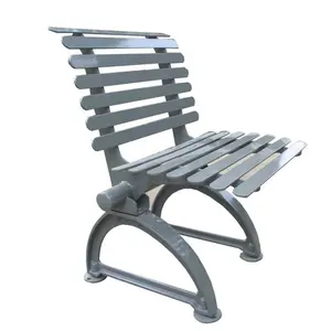 Sillas de hierro forjado con recubrimiento en polvo, silla exterior de jardín de acero