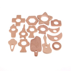 Anneaux de dentition en bois de hêtre pour bébé, 12 pièces, de haute qualité, organique, Design assorti - Product Image 3