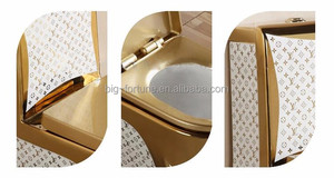 Chinois en céramique salle <span class=keywords><strong>de</strong></span> bains lavage à grande <span class=keywords><strong>eau</strong></span> <span class=keywords><strong>de</strong></span> toilette d'or - Product Image 5