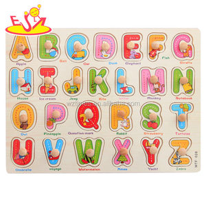 <span class=keywords><strong>Puzzle</strong></span> di legno all'ingrosso della manopola di <span class=keywords><strong>alfabeto</strong></span> del giocattolo dell'aiuto didattico da vendere W14M106 - Product Image 1