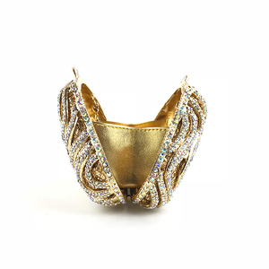 Braut Hochzeit Kristall Strass Abend <span class=keywords><strong>Clutch</strong></span> Taschen goldene Geldbörse OC3691 - Product Image 4