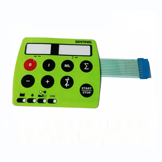 4-цветная шелкотрафаретная печать прозрачное окно 2,54 гнездовой разъем Горячая тисненая полипропиленовая металла купола электронного мембранный переключатель