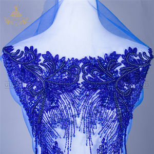 Royal blue Strass corpetto appliques perline per la cerimonia nuziale abiti di cristallo - Product Image 2