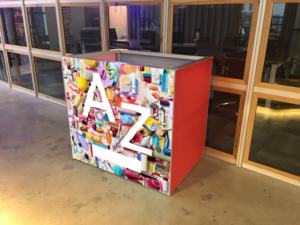 Meja Promosi logam portabel kustom untuk acara dan Display pameran iklan konter lantai berdiri - Product Image 4