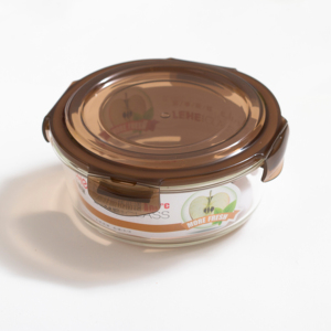 Thực Phẩm Container Tiffin Bento Trưa <span class=keywords><strong>Box</strong></span> Hot Bán Borosilicate Màu Nhựa Nắp Lưu Trữ Thủy Tinh Tròn Hiện Đại EU,LFGB - Product Image 1