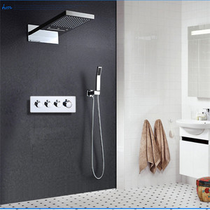 Nuovo Design di Lusso <span class=keywords><strong>Multifunzione</strong></span> Soffitto Ha Condotto Set <span class=keywords><strong>Doccia</strong></span> A Cascata Pioggia <span class=keywords><strong>Soffione</strong></span> <span class=keywords><strong>doccia</strong></span> con Miscelatore Termostatico Valvola E <span class=keywords><strong>Doccia</strong></span> A Mano - Product Image 4