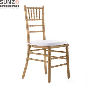 Sunzo – chaises de fête en or, chiavari, chaise de banquet, tiffany, avec housses, coussin de décoration de mariage, bon marché, vente en gros