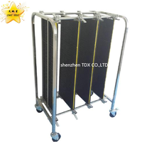 Chariot de stockage à roulettes en acier inoxydable antistatique SMT ESD à 4 roues pour PCB