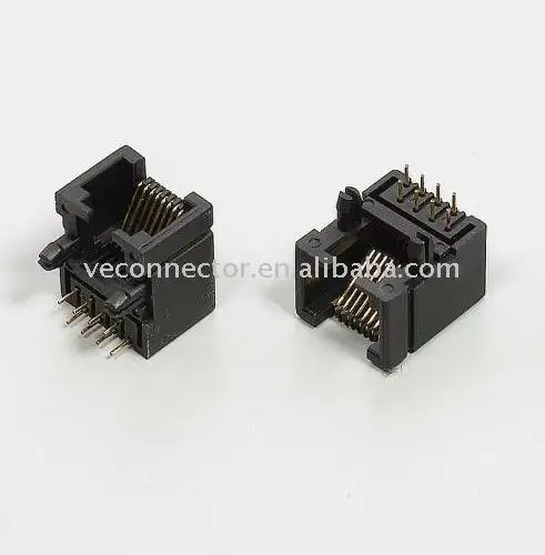 RJ45 connector,1X1 Single Port,right angle,dip