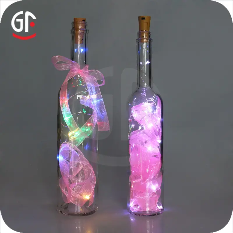 GFLAI Wholesale Hot Sale Cork Shaped Starry Light Wine Bottle Lamp For Party LED Bottle String Light