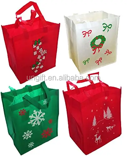 Hot Sale Non Woven Reusable Fabric Holiday Gift Bags