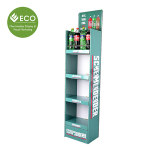 Groothandel Winkelcentrum Pop Up Gegolfd Vloer Display Drink Kartonnen Display Stand