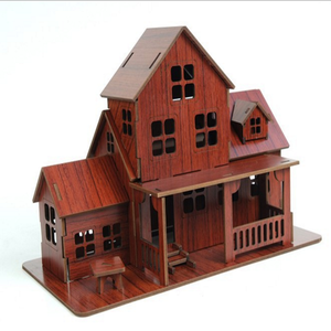 Giáo dục đồ chơi hoye thủ công handmade trẻ em trò chơi câu đố mini DIY nhà 3D câu đố bằng gỗ - Product Image 2