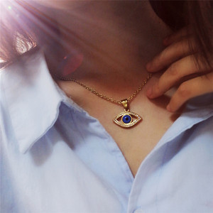 Vendita calda in acciaio inox gioielli in fusione di blue evil eye <span class=keywords><strong>collana</strong></span> per le donne - Product Image 2