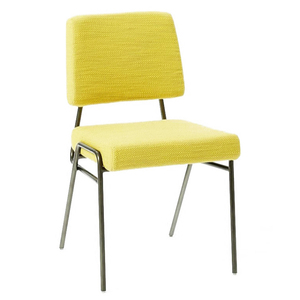 Chaise de salle à manger avec pieds en acier inoxydable, siège avec dossier, cadre en fil doré, de Style moderne, rembourré en encre bleue, pour Restaurant - Product Image 2