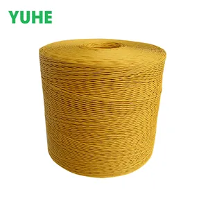 Wholesale 2mm coiled twisted paper rope, yellow color paper twine