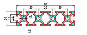 Profilé d'extrusion Rail linéaire Standard en aluminium anodisé européen NOIR 2080 V-slot pour imprimante 3D CNC Carré en alliage - Product Image 3