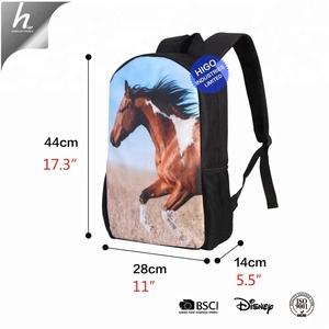 Los estudiantes de la escuela mochila patrón Animal genial de caballo impreso mochila escolar para las niñas. - Product Image 3