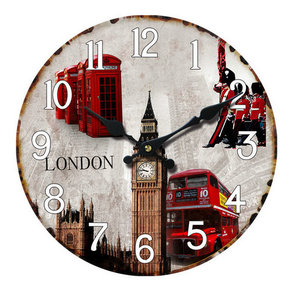 MayTime LONDON Legno MDF <span class=keywords><strong>orologio</strong></span> <span class=keywords><strong>da</strong></span> <span class=keywords><strong>parete</strong></span> decorativo - Product Image 1