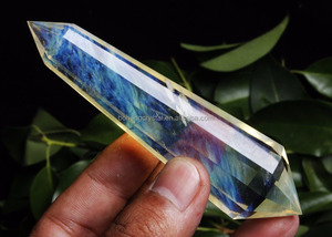 13 Sided RARE! YELLOW SMELT QUARTZ CRYSTAL Double Terminated <span class=keywords><strong>WAND</strong></span> Vogel Crystal Point HEALING - Product Image 4