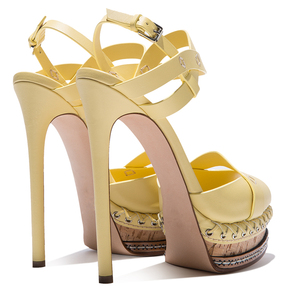 Sandales à talons hauts pour femmes, fait à la main, élégant, nouvelle idée, nouveau design, qualité supérieure, jaune clair, sexy, vente en gros, personnalisé - Product Image 2