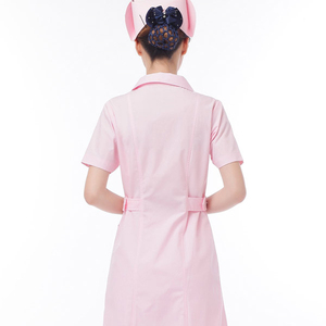 El Personal Médico Enfermera Del Hospital Uniforme Set Vestido Rosa De Cuello chino - Product Image 5