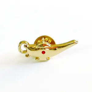 Gold plated 3d lamp pins/Metal badge/Custom brooch