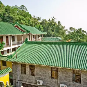 Hong kong rumah desa hijau Portugis tanah liat batu tulis ubin atap/tanah liat ubin atap/dekoratif sudut atap ridge ubin