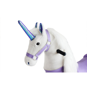 Giocattolo Cavalcabile Unicorno in Peluche e Metallo per Bambini 5-12 Anni, Design Unisex a Forma di <span class=keywords><strong>Cavallo</strong></span> - Product Image 4