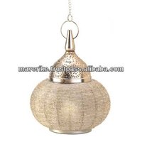 Lámpara Colgante Redonda Hecha a Mano de Metal y Vidrio, Decoración Artística, Lámpara de Noche Multicolor para Decoración Interior del Hogar