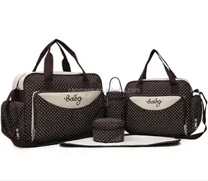 5pcs dotted mummy bags, diaper travel bag