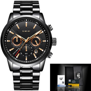 Reloj LIGE Marca LG9866 de Acero Inoxidable, Reloj Deportivo de Cuarzo para Hombre, Relojes de Pulsera de Alta Gama + Caja de Regalo - Product Image 2