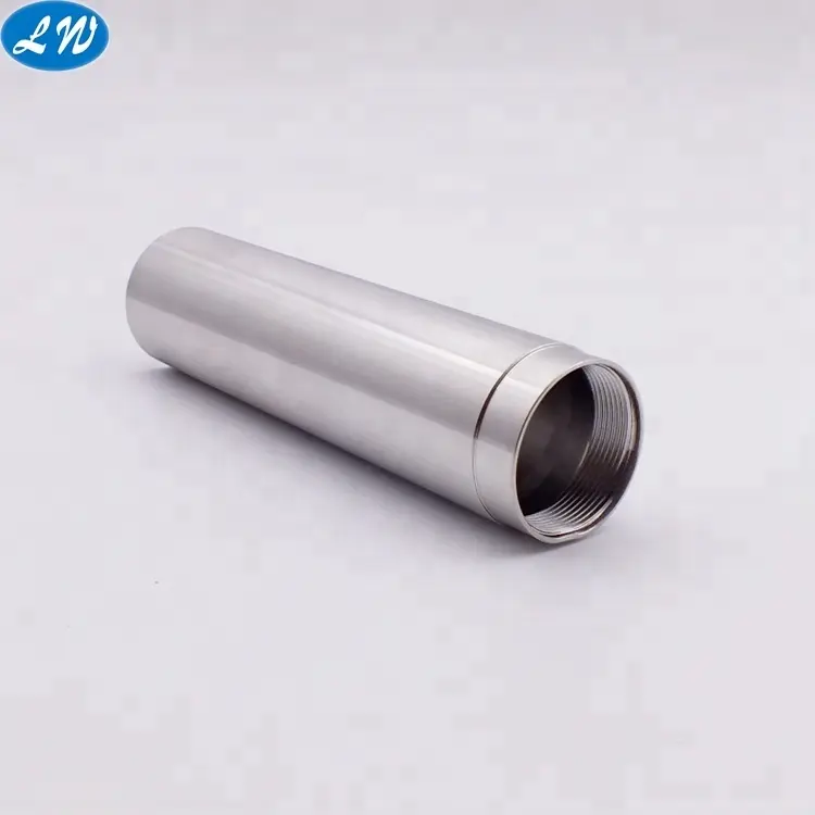 CNC turning stainless steel hollow threaded steel microphone tube parts threaded aluminum tube