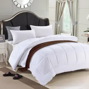 Customized Poly fiber hotel four seasons duvet wholesale bed down comforters ,white polyester hotel quilt made in China