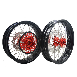 Juegos de ruedas anodizadoras de aleación para motocicleta usada <span class=keywords><strong>EXC</strong></span>/SXF/SMR <span class=keywords><strong>Supermotard</strong></span> 17 "36 radios para <span class=keywords><strong>KTM</strong></span> - Product Image 1