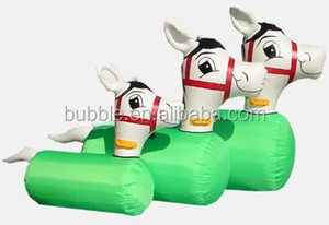 Drôle derby courses <span class=keywords><strong>de</strong></span> <span class=keywords><strong>chevaux</strong></span> gonflables/gonflable 3 voies Course Derby avec Petit Poney - Product Image 5