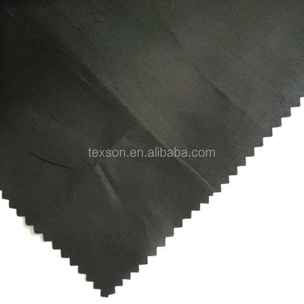 100% Polyester 190T Taffeta Lining Fabric for Bags Waterproof PD/PU/silver Coated Black Plain Pattern for Inner Lining Fabric