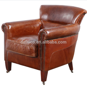 Deluxe Club Hennessy Brown en cuir <span class=keywords><strong>fauteuil</strong></span> avec roues - Product Image 1