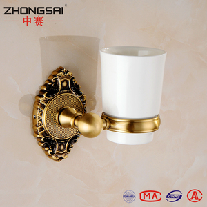 Real lavabo latón antiguo baño sola pared taza vaso - Product Image 3