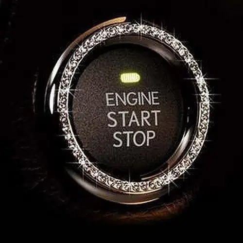 Bling कार सजावट क्रिस्टल कार Bling अंगूठी प्रतीक स्टीकर, के लिए Bling कार सामान ऑटो शुरू इंजन इग्निशन बटन कुंजी