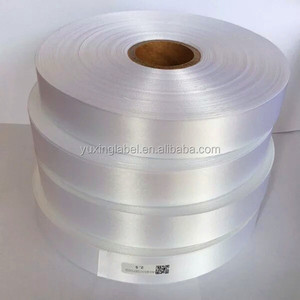 Büyük fabrika 64 inç geniş genişlik saten baskı bandı beyaz Jumbo saten kurdele rulo giysi bakım etiketi için - Product Image 6
