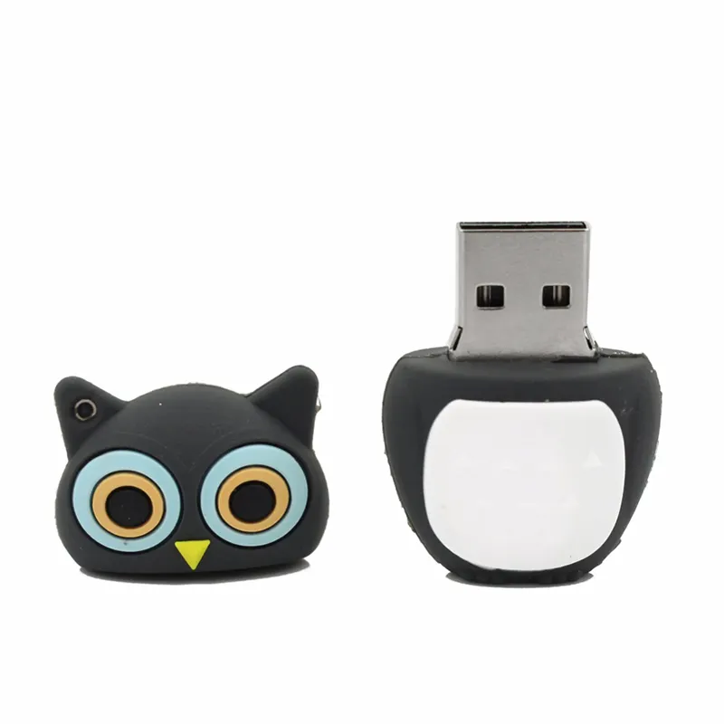 만화 동물 PVC Owl Shape 32 기가바이트 <span class=keywords><strong>USB</strong></span> 2.0 Flash Drive Memory Stick 펜 Drive Cute Thumb Drive 선물