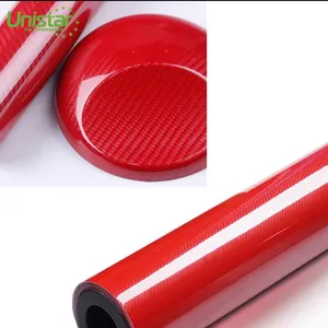 2019 nieuwe ontwerp 1.52*20 m removeable red carbon fiber 5D sticker voor auto lichaamsversiering wrap vinyl film met luchtbel gratis