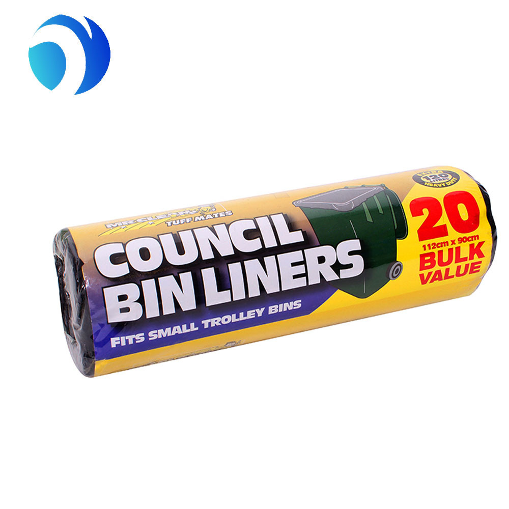 Claro de plástico de hdpe gran basura bin liner bolsa de basura