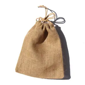 Custom Brand Printed Linen Drawstring Bag, Jute Bag